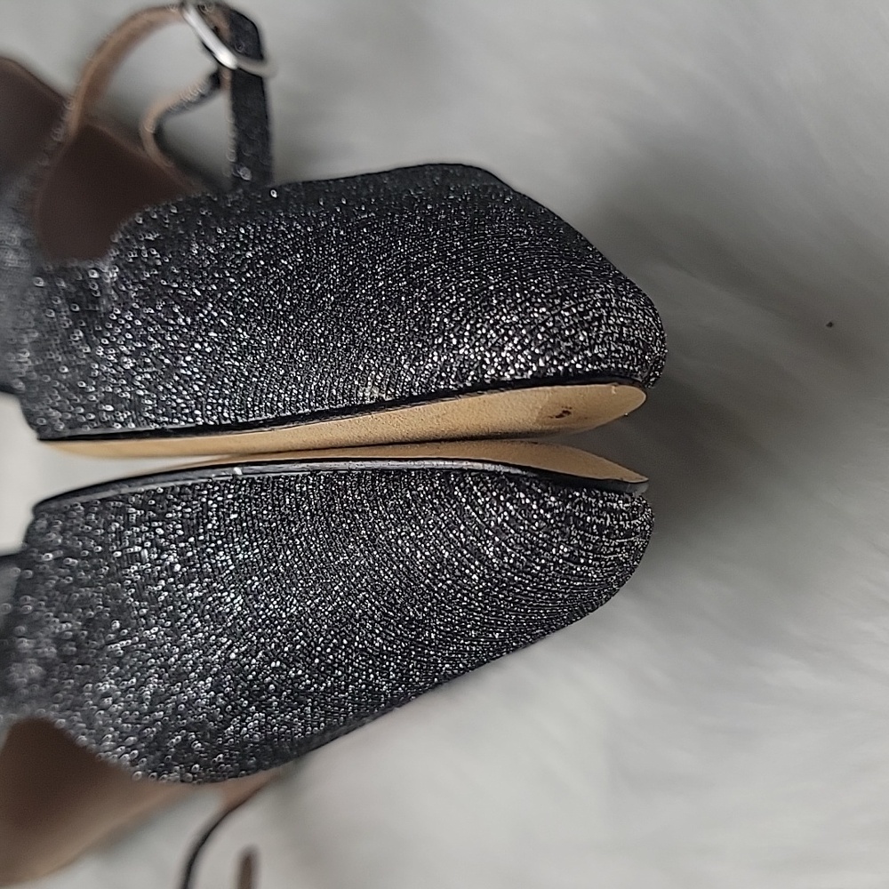 KATE SPADE NEW YORK Mallory Smoke Silver Mary Jane Sparkle Glam Party Flats 11 - Picture 6 of 12